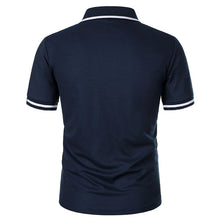 Load image into Gallery viewer, New Men's Short Sleeve Polo Shirts Solid Color Casual T-shirt Summer Trendy Breathable Loose Basic Splice Top Pockets Men Shirts
