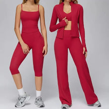 Load image into Gallery viewer, Yoga Set 2PCS Women Sportswear Workout Clothes Seamless Athletic Wear Gym Legging Fitness Bra Crop Top Long Sleeve Sports Suits
