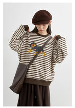 Load image into Gallery viewer, Striped Dog Print Loose Tee
