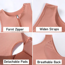 Load image into Gallery viewer, Plus Size Sports Bra Front Closure Longline Bras Padded Workout Crop Tank Top for Running Workout Gym Yoga Vest
