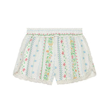 Load image into Gallery viewer, Women's Printed Shorts Set Summer Asymmetric Hem Wide Straps Loose Top Elastic Waist Lace Trim Shorts Fashion Casual 2 Piece Set
