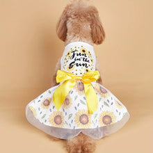 Load image into Gallery viewer, Sunflower Print Puppy Girl Dress
