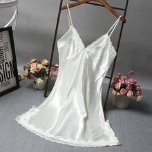 Load image into Gallery viewer, Silk Lace Camisole Nightgown Women
