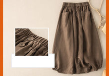 Load image into Gallery viewer, Women's Skirt Cotton Linen Casual Straight Skirts Woman Fashion 2026 Summer Loose Solid Color Button Long Skirts for Women
