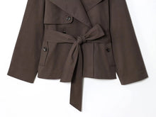 Load image into Gallery viewer, Women's Jackets Autumn 2026 New Fashion Short Trench Coats Chic Lapel Loose Elegant Women long-sleeved Warm Autumn Street Jacket
