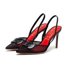 Load image into Gallery viewer, C-H Woman's High Heels  Summer Breathable Mesh Black Business Sandals 9cm For Girls
