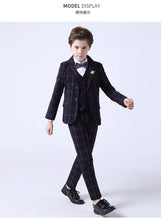 Load image into Gallery viewer, Formal Kids Plaid Tuxedo Suit
