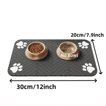 Load image into Gallery viewer, Pet Feeding Mat-Absorbent Pet Placemat for Food and Water Bowl with Waterproof Rubber Backing Quick Dry Water Mat for Dog Cat
