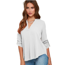 Load image into Gallery viewer, Women Tops Blouses Long Sleeve  V-Neck Chiffon Blouse office work Shirt
