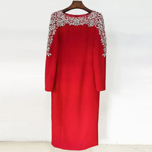 Load image into Gallery viewer, Elegant Beaded Straight Midi Dress
