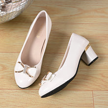 Load image into Gallery viewer, Women High Heels Low Heels Fashion Bling Bow patent leather Professional Casual Pumps Woman Wedding Party Shoes Large Size 42
