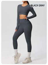Load image into Gallery viewer, Yoga Gym Set Women Sports Impact Longline Strappy Top Fitness Overalls Sets Womens 2 Piece Sportswear Woman Gym Leggings Solid
