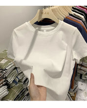 Load image into Gallery viewer, Women T Shirt Girls T-Shirt Woman Clothes Tops Cotton Tshirt Female Short Sleeve Spring Tee Sexy Y2k Top White
