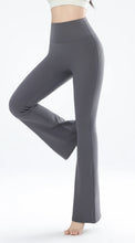 Load image into Gallery viewer, Women's leggings slim yoga pants women's high waisted wide leg pants sports bell bottoms breathable quick dry bottom
