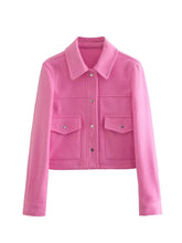 Load image into Gallery viewer, HH Jackets For Womens Autumn Fashion Solid Front Pockets Button Long Sleeve Jacket Elegant Woman Casual Outerwear Coat
