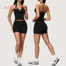 Load image into Gallery viewer, Yoga Outfit Set Fitness Two-Piece Set With No Embarrassing Lines Butt-Lifting Running Shorts Leggings Yoga Suit Athletic Wear
