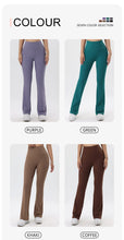 Load image into Gallery viewer, Women's leggings slim yoga pants women's high waisted wide leg pants sports bell bottoms breathable quick dry bottom

