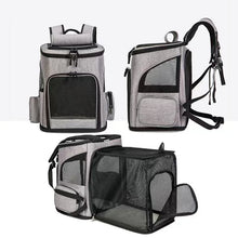 Load image into Gallery viewer, Breathable Pet Cat Carrier Backpack Foldable Pet Carrier Transport Travel Bag Expandable Large Capacity Creative for Cats Dogs
