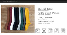 Load image into Gallery viewer, Solid Cotton Thigh High Socks
