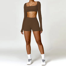 Load image into Gallery viewer, Summer 2PCS Yoga Suit Sports Set Women Quick-Dry Gym Set Women Tracksuit Running Workout Long Sleeve Sports Shirt Yoga Clothing
