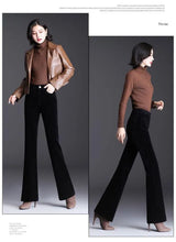 Load image into Gallery viewer, High Waist Corduroy Women's Pants Spring Autumn Winter Fashion Micro Flared Casual Trousers Slimming Warm Long Pants
