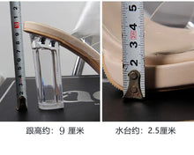 Load image into Gallery viewer, Women's High Heels, 2024 Summer New Waterproof Table with A Line Not Tired Feet Thick Crystal Slippers, Women's Shoes

