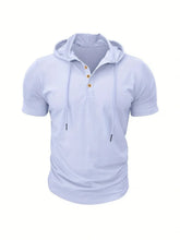 Load image into Gallery viewer, Men T Shirts  Summer Slim Fitness Hooded Short-Sleeved Bodybuilding Quick Dry Tshirt Male Gym Clothes Breathable Sports Tops
