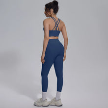 Load image into Gallery viewer, New Yoga Set for Woman Summer Gym Sports Running Bra Top Breathable Peach Buttocks Women Leggings Solid Color Yoga Set
