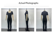 Load image into Gallery viewer, Women's Rompers Short Sleeve Solid Skinny Bodycon Jumpsuits Fashion Sports Fitness Casual Activity Streetwear Overalls
