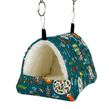 Load image into Gallery viewer, 1pc Cute Print Bird Bed Mini Cage Rabbit Squirrel Mat Guinea Pig Nest Hamster House Small Animal Sleeping Bed Pet Hanging Cage
