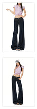 Load image into Gallery viewer, Women Vintage Blue Jeans Hip Hop Fashion Streetwear Y2K Wide Leg Straight Low Waist Jeans Baggy Denim Pants
