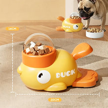Load image into Gallery viewer, Dog 2-in-1 Interactive Toy Pet Automatic Food Treat Dispenser Cartoon Duck Design Slow Food Pet Snack Feeder for Dog Training

