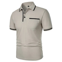 Load image into Gallery viewer, New Men's Short Sleeve Polo Shirts Solid Color Casual T-shirt Summer Trendy Breathable Loose Basic Splice Top Pockets Men Shirts
