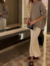 Load image into Gallery viewer, Elegant Satin Office Midi Skirt
