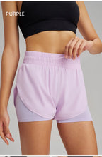 Load image into Gallery viewer, Yoga Shorts Sports Fitness Shorts High Waist Running Fake Two Pieces Anti-Shine Shorts Women's Double Layer Training Leggings
