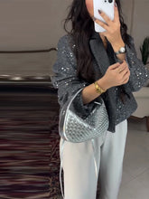 Load image into Gallery viewer, Elegant Cropped Sequin Blazer Jacket
