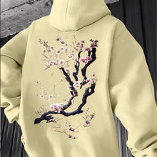 Load image into Gallery viewer, Men'S Hoodie Designed with Retro Ink Wash Style Cherry Blossom Branches Reflecting Eastern Aesthetics Made from Knit Fabric
