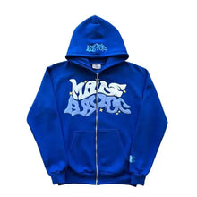 Load image into Gallery viewer, Hooded zipper hoodie with retro American-style letters, unisex, suitable for pairing with a millennial-style jacket

