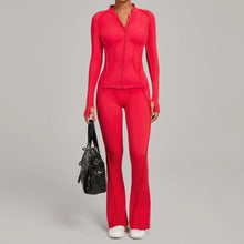Load image into Gallery viewer, New Gym Yoga Outfit for Women Zipper Long Sleeve Fitness Suit Daily Casual Running Fitness Sportswear Two-Piece Sets Coat+Pants
