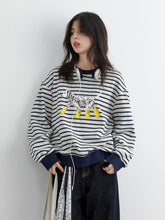 Load image into Gallery viewer, Striped Dog Print Loose Tee
