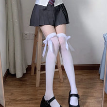Load image into Gallery viewer, Lace Ribbon Knee High Socks
