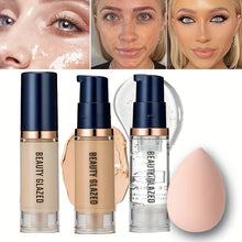 Load image into Gallery viewer, BEAUTY GLAZED 3Pcs Face Makeup Set, Matte Long Lasting Waterproof Liquid Foundation+Primer+Puff
