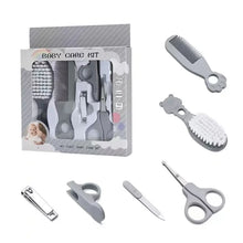 Load image into Gallery viewer, Baby Grooming Kit Baby Care Set BPA Free Cute Design Comb Brush Nail Clippers Scissors Safe Newborn Infant Grooming Tools
