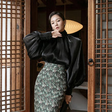 Load image into Gallery viewer, Elegant Chiffon Lantern Sleeve Blouse
