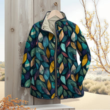 Load image into Gallery viewer, Quilted Leaf Print Winter Jacket
