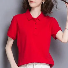 Load image into Gallery viewer, Minimal Button Polo Tee Women
