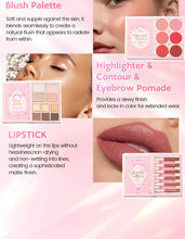 Load image into Gallery viewer, 5 Layers All In One Makeup Book Palette,48 Eyeshadow+6 Blush+Contour Highlight Brow Pomade+6 Lipstick Full Face Makeup Kit
