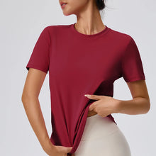 Load image into Gallery viewer, Yoga Classic T-shirt Women's Fitness Yoga Clothing Short Sleeve Round Neck Sports T-shirt
