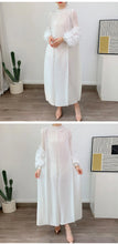 Load image into Gallery viewer, Women Elegant Evening Party Dresses 2025 Summer New Solid Colour Classic Long Sleeve Plate Flower Design Prom Dresses Female
