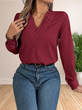 Load image into Gallery viewer, Elegant Layered V-Neck Work Blouse
